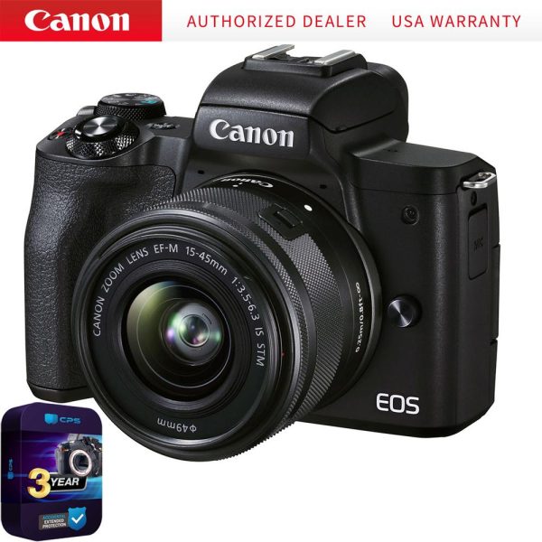 Canon EOS M50 Mark II Digital Camera +EF-M 15-45mm IS STM Lens +3 Year Protection Pack Supply