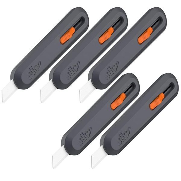 Slice 5 Position Manual Locking Blade Safe Ceramic Blade Knife Orange 5 Pack on Sale