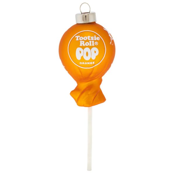 Orange Tootsie Roll Pop Glass Ornament Online now