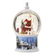 9  LED Battery-Operated Santa w Elves Water Globe For Discount