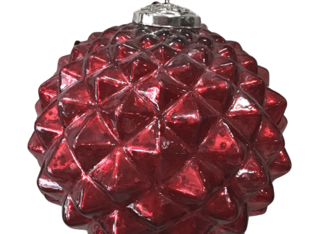 130MM Red Shiny Ball Diamond Design Ornament Online now