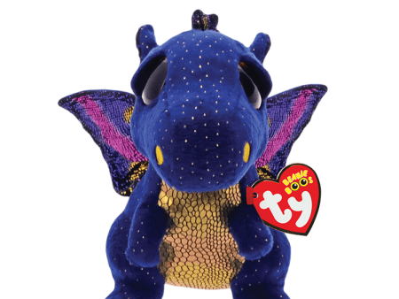 Ty Beanie Boos SAFFIRE - Blue Speckled Dragon (Small, 6 ) For Sale