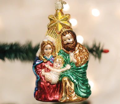 Holy Family w Star Ornament Glass For Cheap