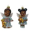 4  Glass Black Girl Angel Ornament sold individually For Discount