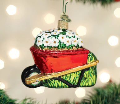 Wheelbarrow Glass Ornament For Discount