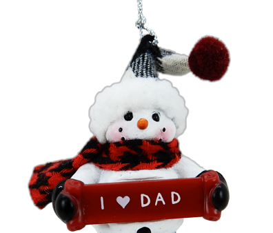 2.5  Snowman Ornament - I (heart) Dad Online now