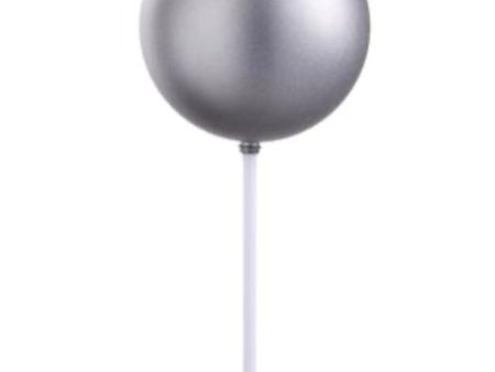 4 D X 12 L Silver Metallic Ball Ornament Pick For Sale