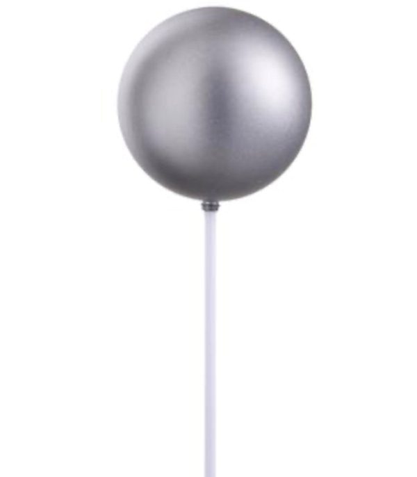 4 D X 12 L Silver Metallic Ball Ornament Pick For Sale