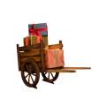 Wooden Cart with Presents Supply