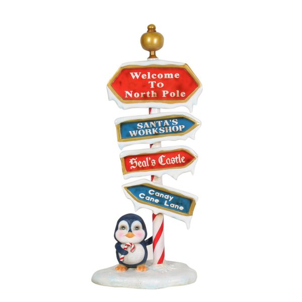 North Pole Sign with Baby Penguin Discount